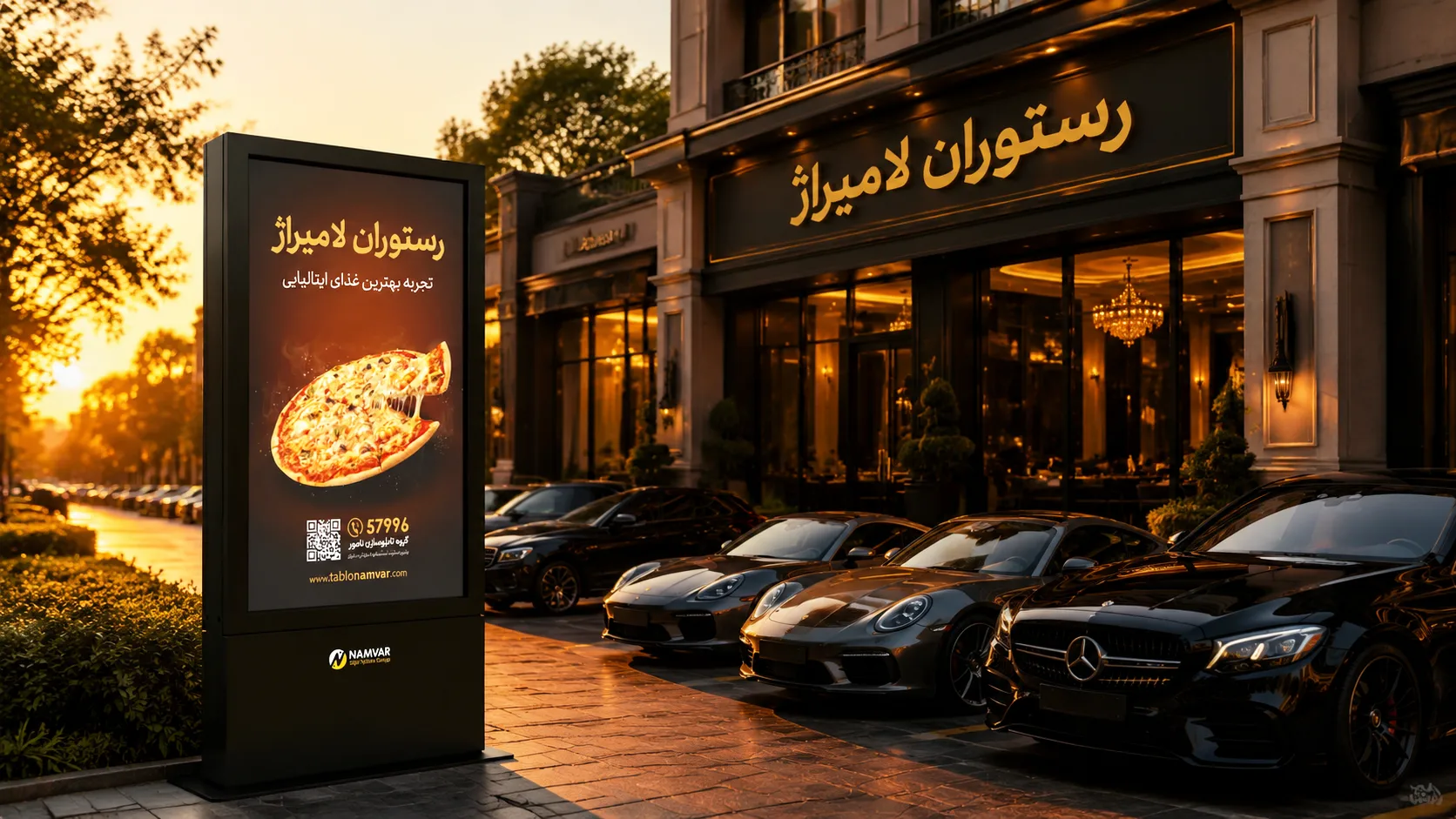 استند لایت باکس دوال ویژن برای رستوران و کافه